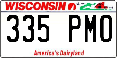 WI license plate 335PMO