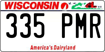 WI license plate 335PMR