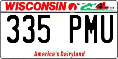 WI license plate 335PMU