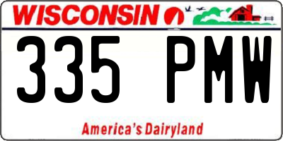 WI license plate 335PMW