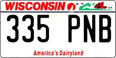 WI license plate 335PNB