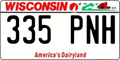 WI license plate 335PNH