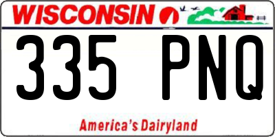 WI license plate 335PNQ