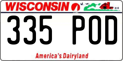 WI license plate 335POD