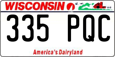 WI license plate 335PQC