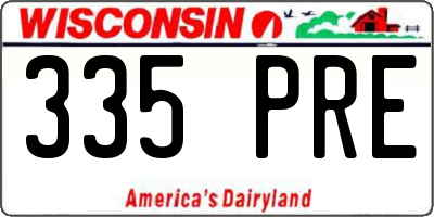 WI license plate 335PRE