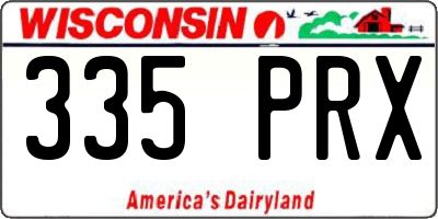 WI license plate 335PRX