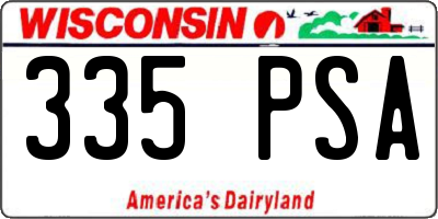 WI license plate 335PSA