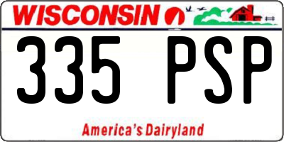 WI license plate 335PSP