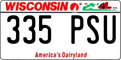 WI license plate 335PSU