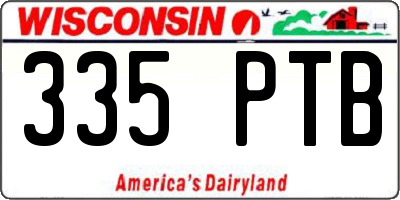 WI license plate 335PTB
