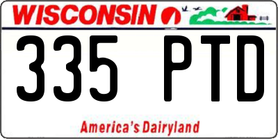 WI license plate 335PTD