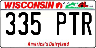 WI license plate 335PTR