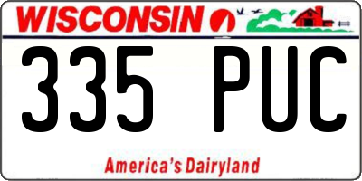 WI license plate 335PUC