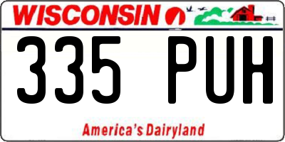 WI license plate 335PUH