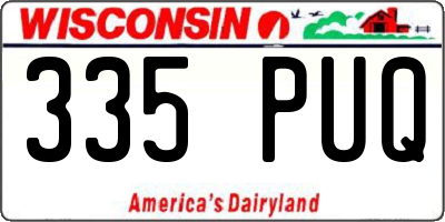 WI license plate 335PUQ