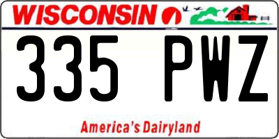 WI license plate 335PWZ