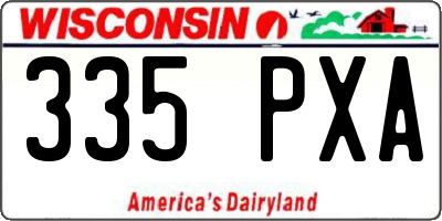 WI license plate 335PXA