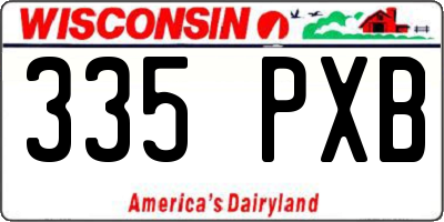 WI license plate 335PXB