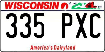 WI license plate 335PXC