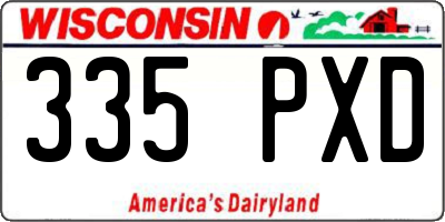 WI license plate 335PXD