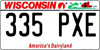 WI license plate 335PXE