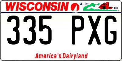 WI license plate 335PXG