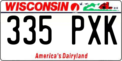 WI license plate 335PXK