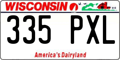 WI license plate 335PXL