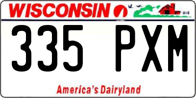 WI license plate 335PXM