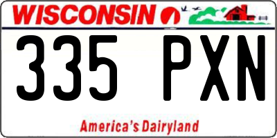 WI license plate 335PXN