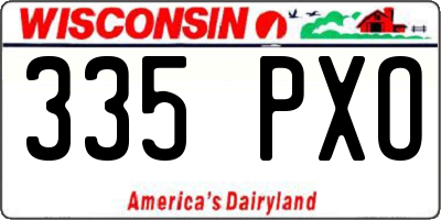WI license plate 335PXO
