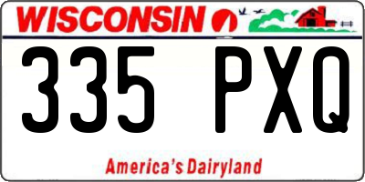 WI license plate 335PXQ