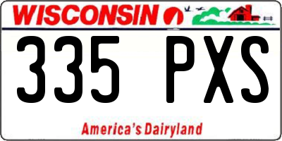 WI license plate 335PXS