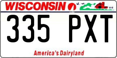 WI license plate 335PXT