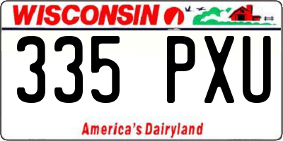 WI license plate 335PXU