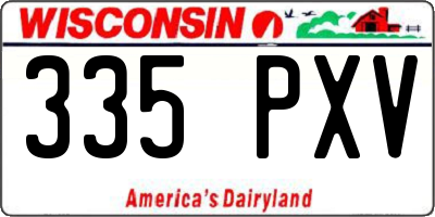 WI license plate 335PXV
