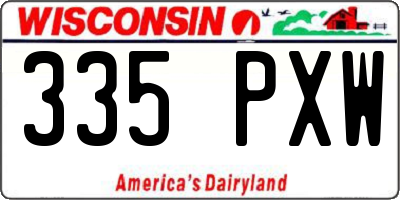 WI license plate 335PXW