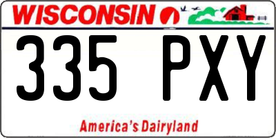 WI license plate 335PXY