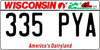 WI license plate 335PYA