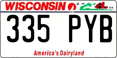 WI license plate 335PYB