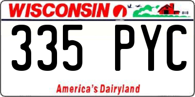WI license plate 335PYC