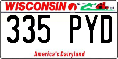 WI license plate 335PYD