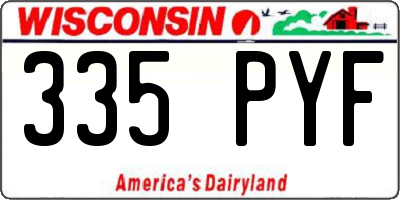 WI license plate 335PYF