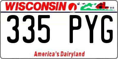 WI license plate 335PYG