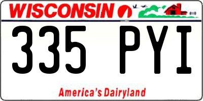 WI license plate 335PYI