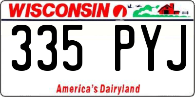 WI license plate 335PYJ