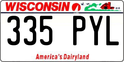 WI license plate 335PYL