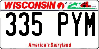 WI license plate 335PYM