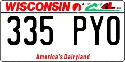 WI license plate 335PYO